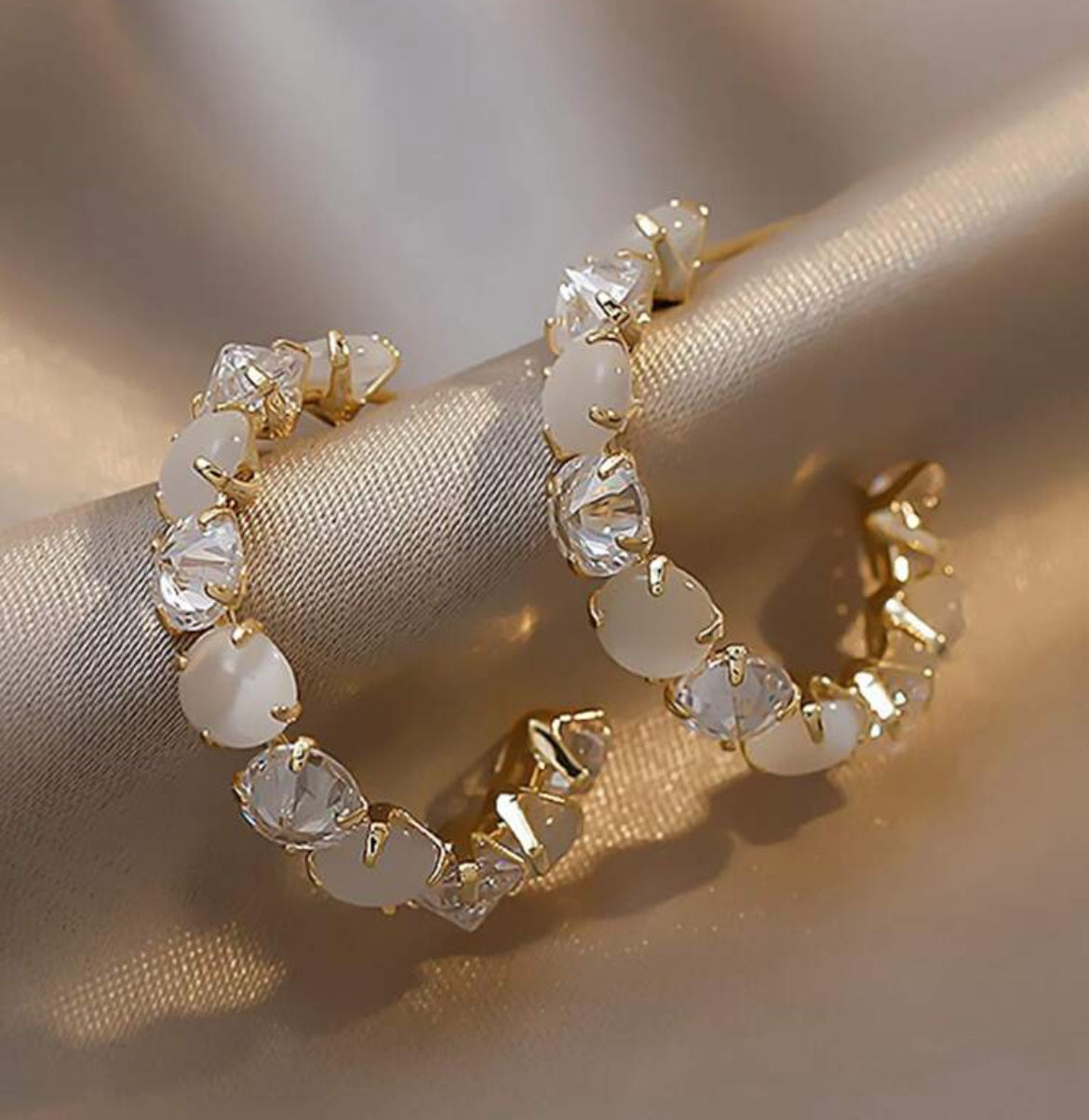 Pearl Diamond Hoop