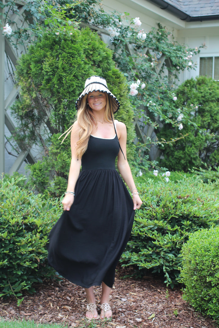 Contrast Tie Mix Media Dress