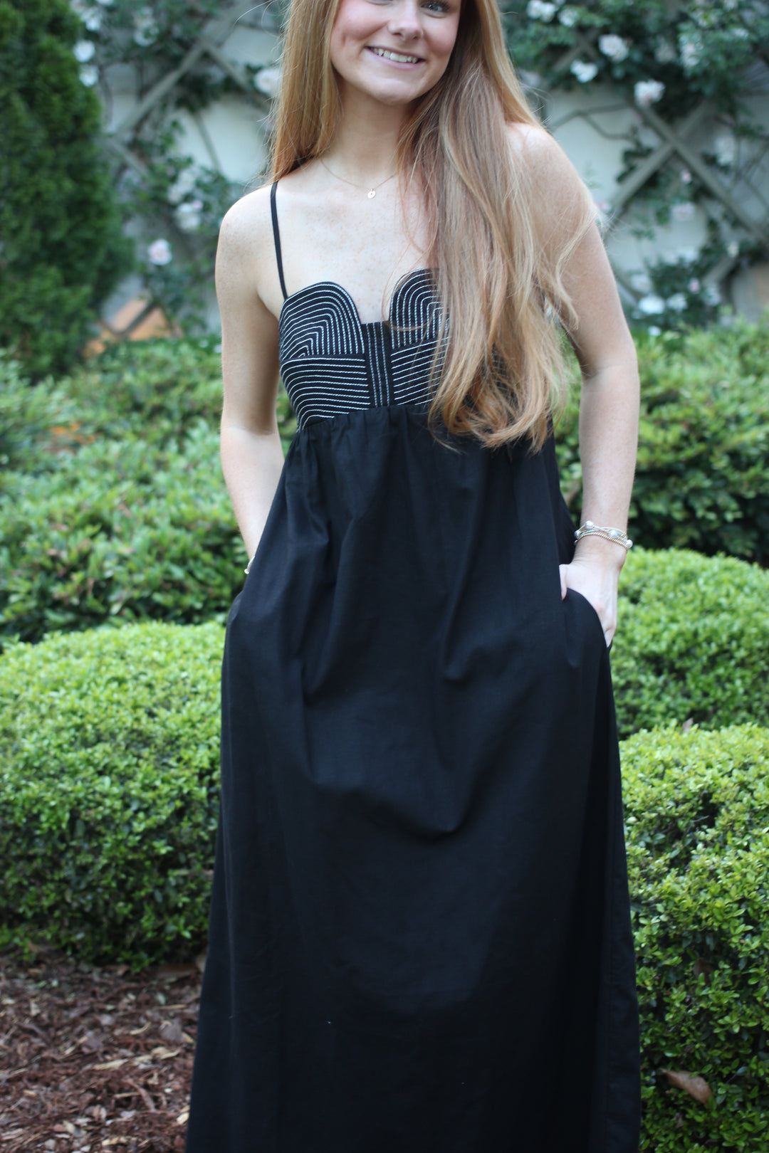 Top Stitch Bustier Linen Dress