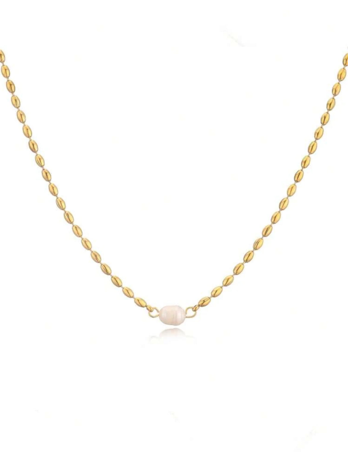 Gold Pearl Detail Necklace