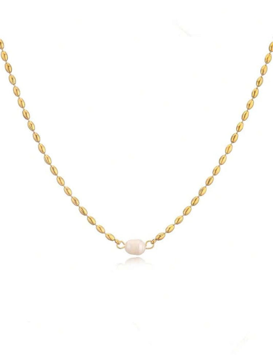 Gold Pearl Detail Necklace