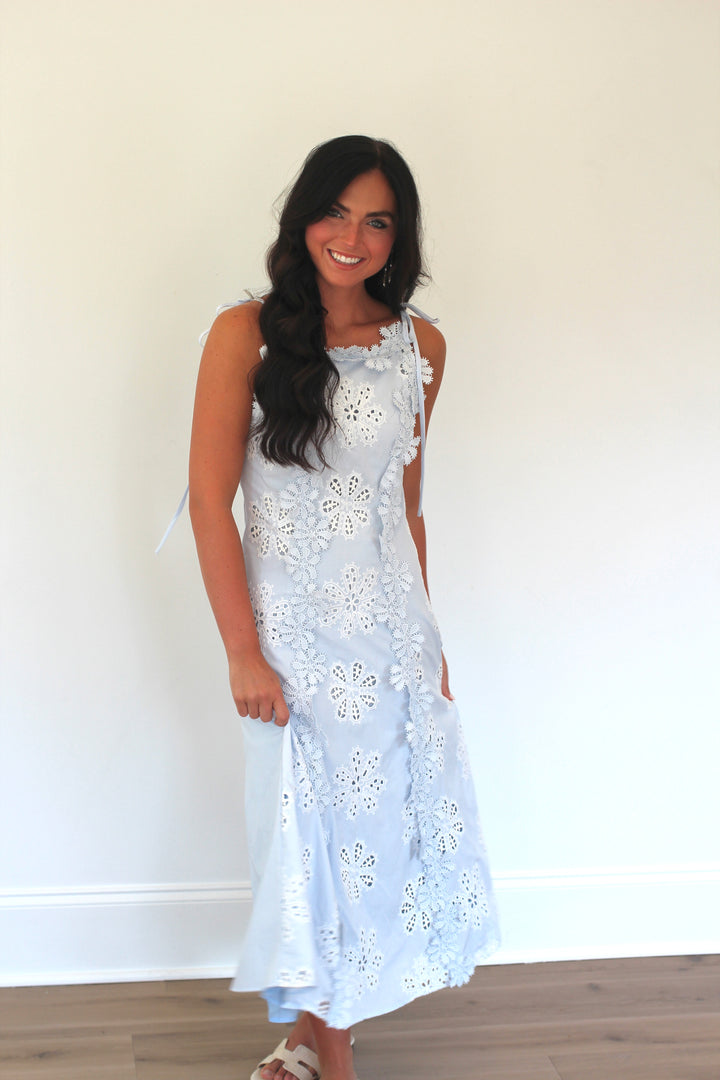 Periwinkle Garden Midi Dress
