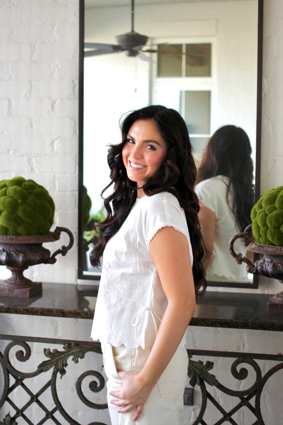 Eyelet Tie Summer Top