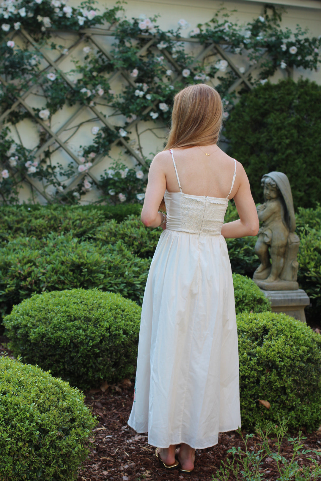 Flowered Vine Embroidered Dress