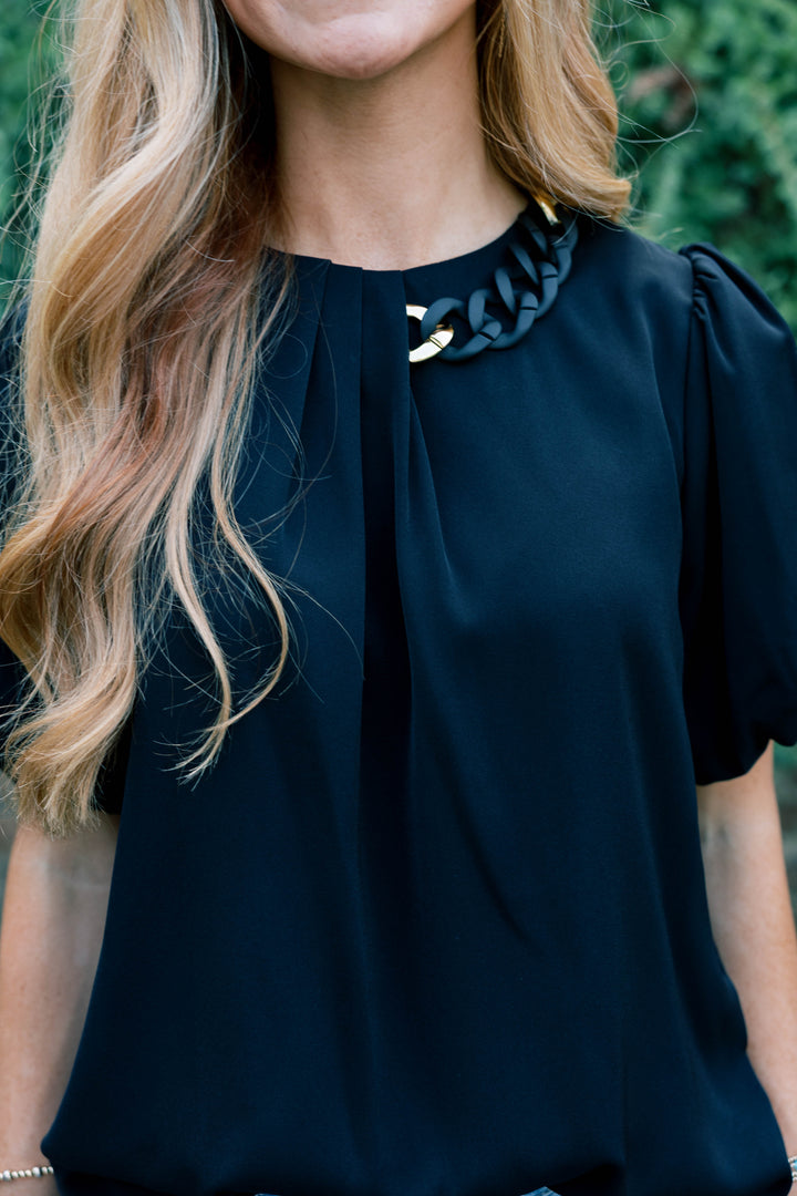 Chain-A-Fool Short Sleeve Blouse