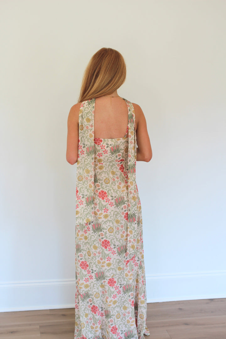 Scarf Neck Cowl Floral Maxi