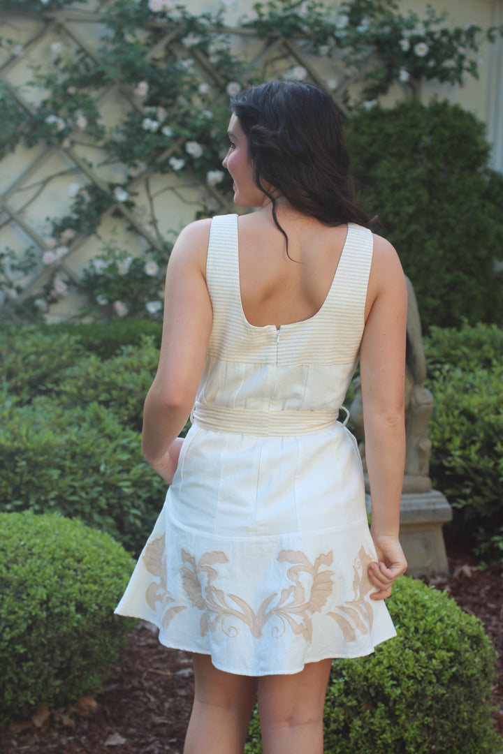Embroidered Sleeveless Mini Dress