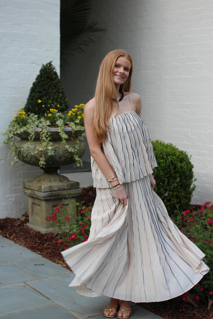 Pleated Midi Skirt