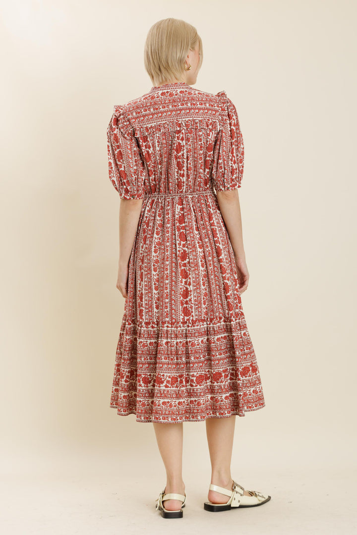 Red Roses Midi Dress