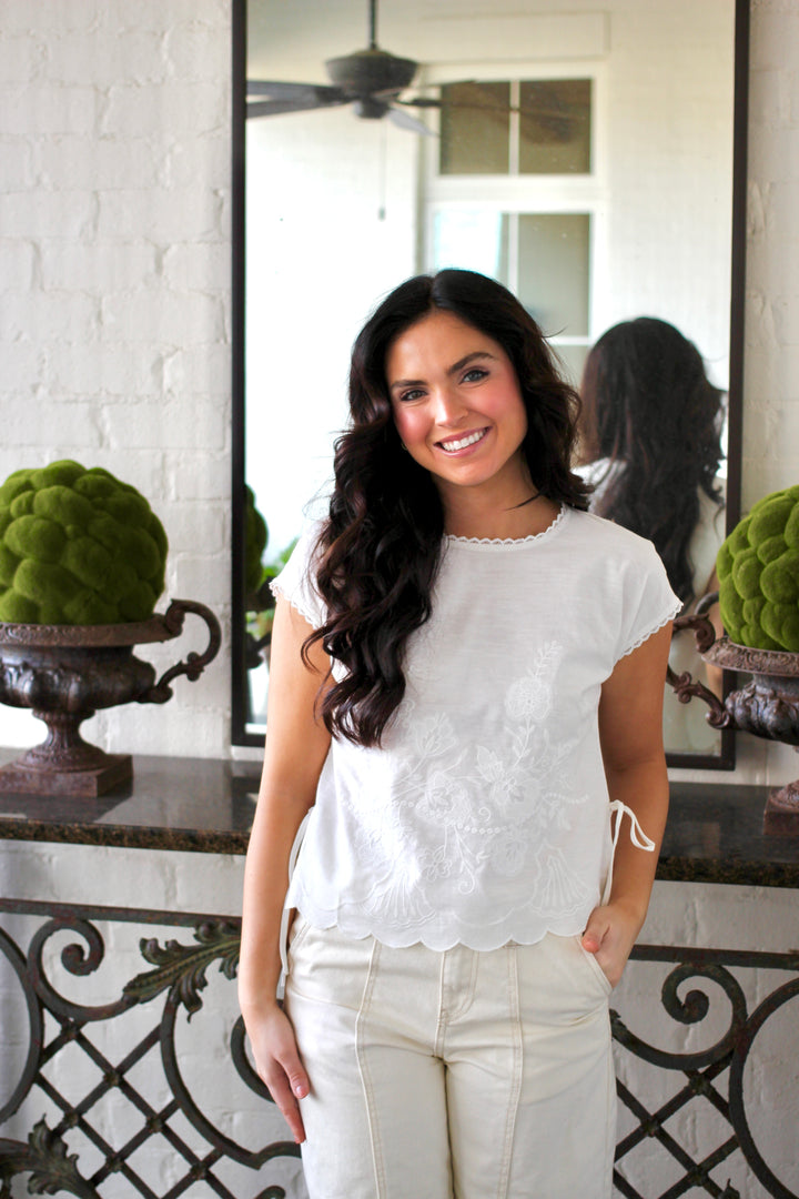 Eyelet Tie Summer Top