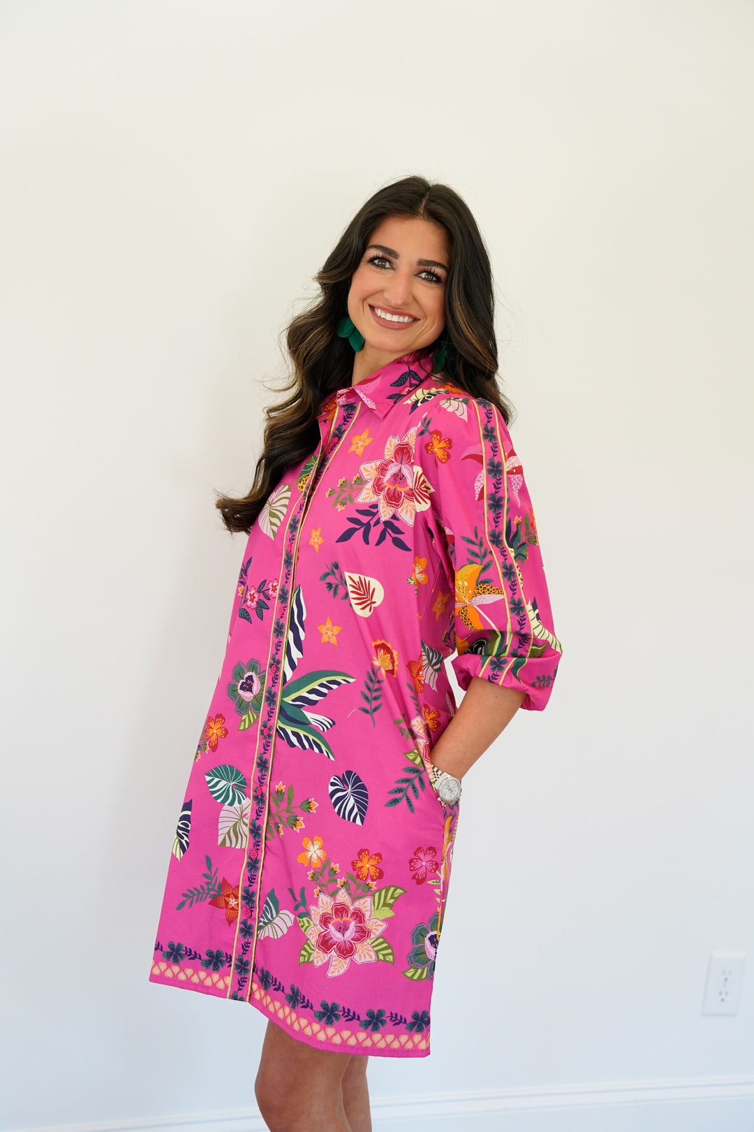 Raspberry Bloom Mini Dress