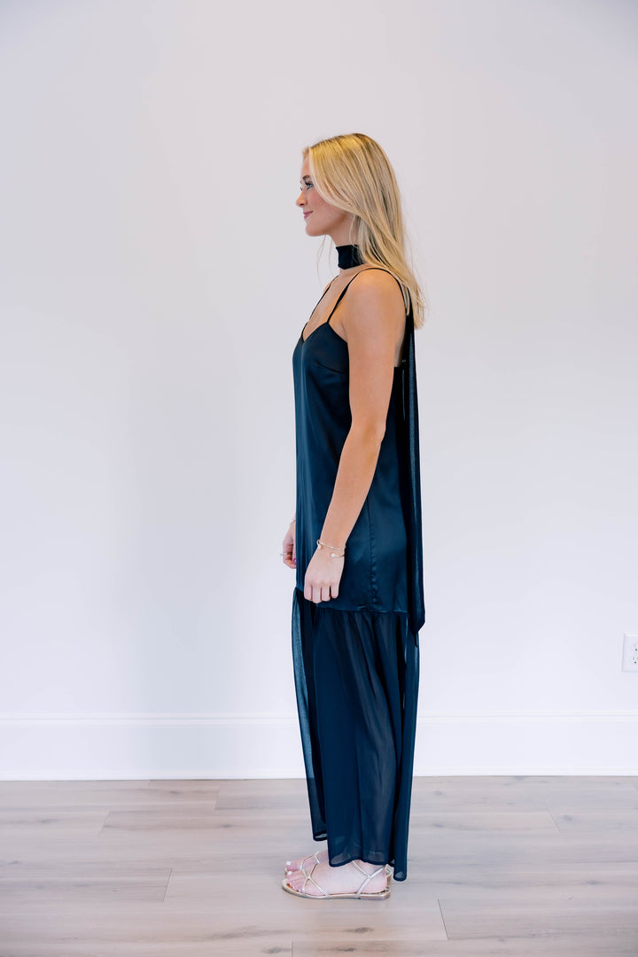 Chiffon Scarf Accent Maxi