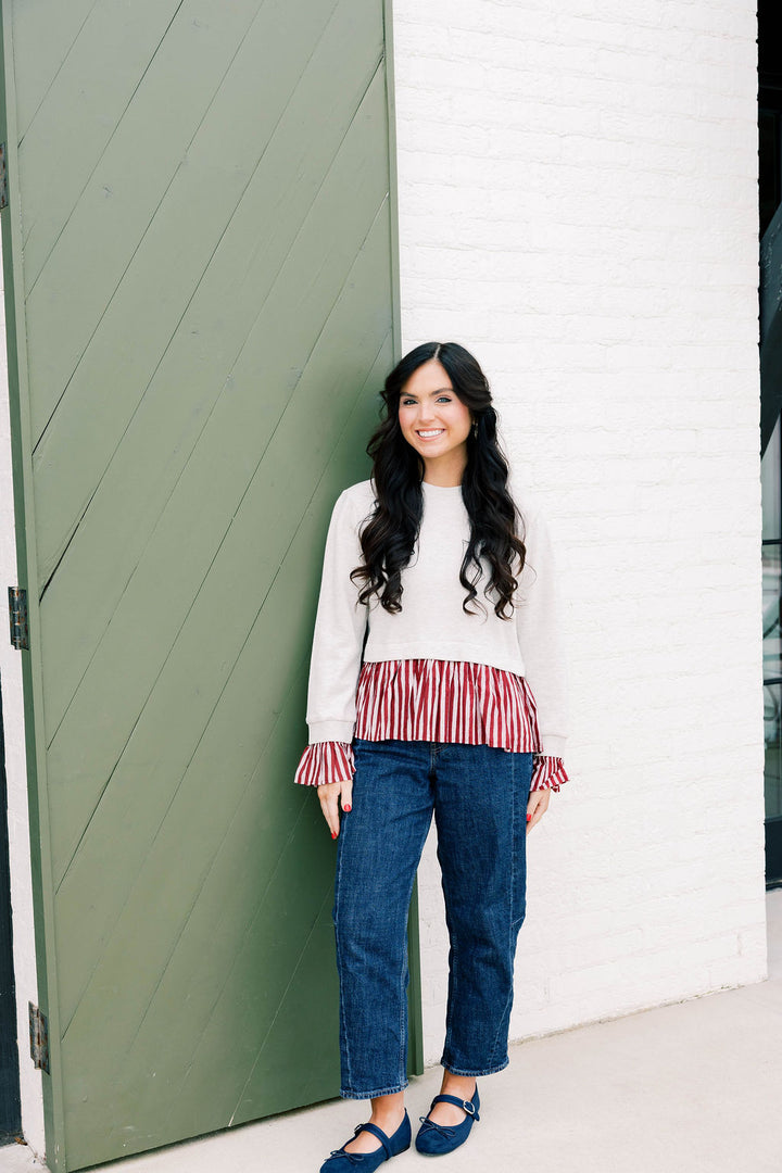 Ruffle Sweatshirt Top