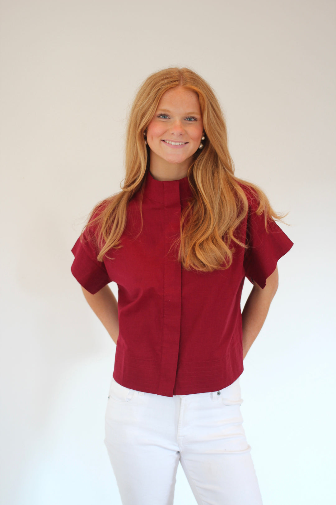 Magnolia Stand Collar Top