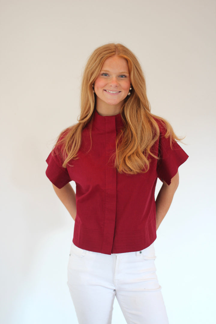 Magnolia Stand Collar Top