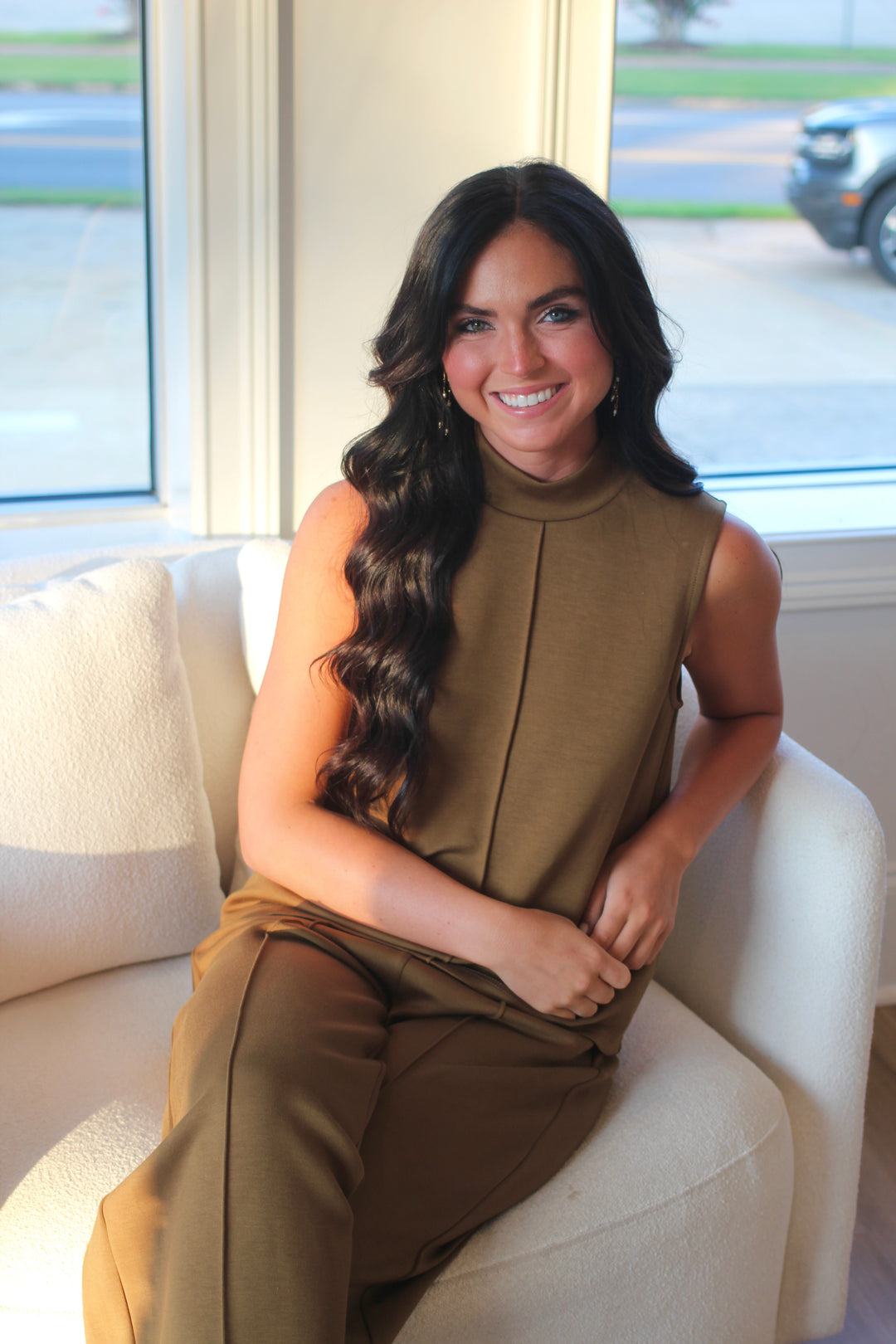 Sleeveless Mock Neck Set