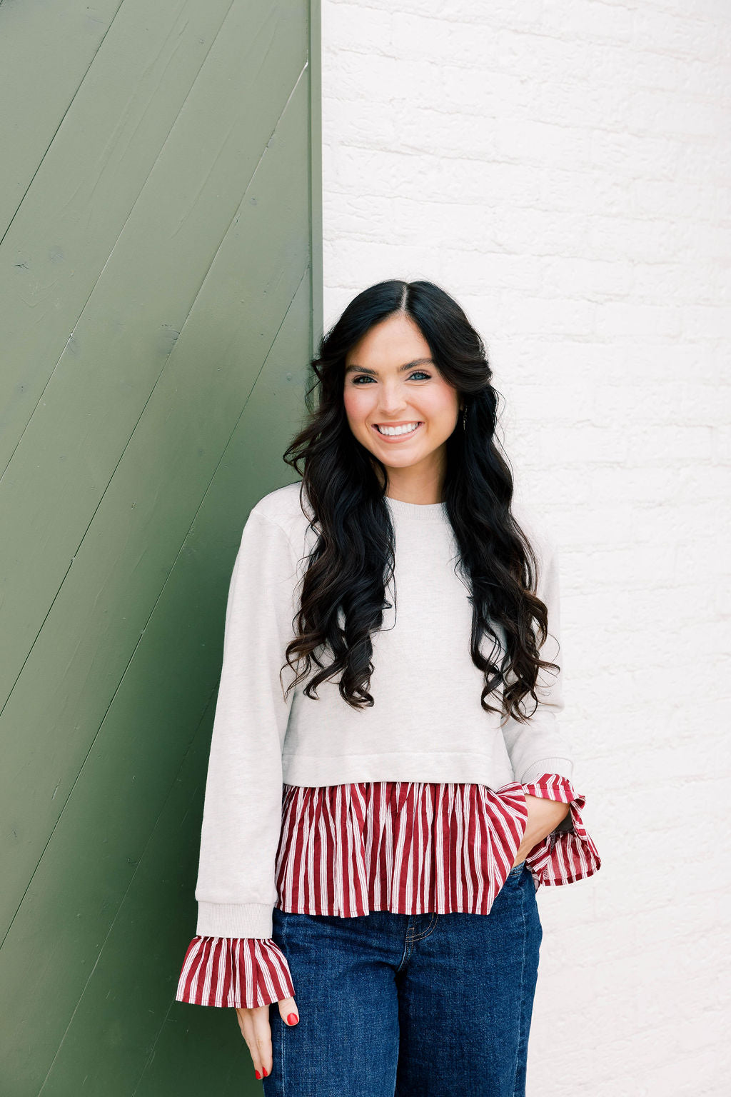 Ruffle Sweatshirt Top