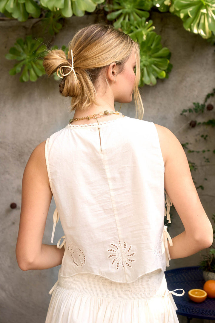 Nautical Eyelet Side Tie Top