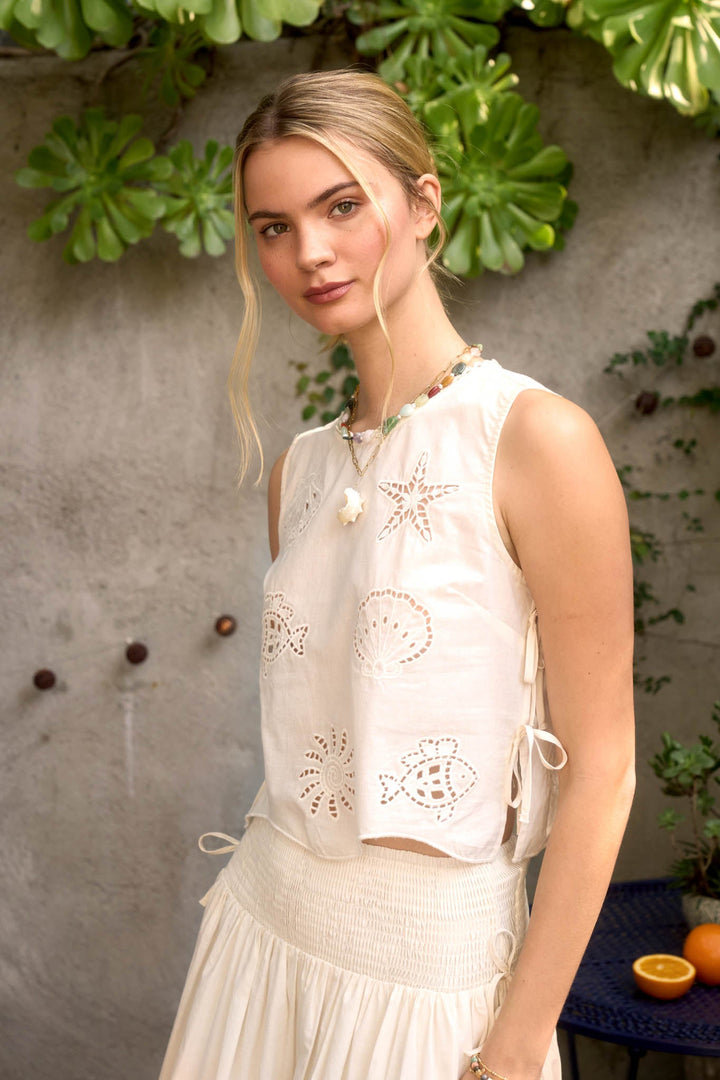 Nautical Eyelet Side Tie Top