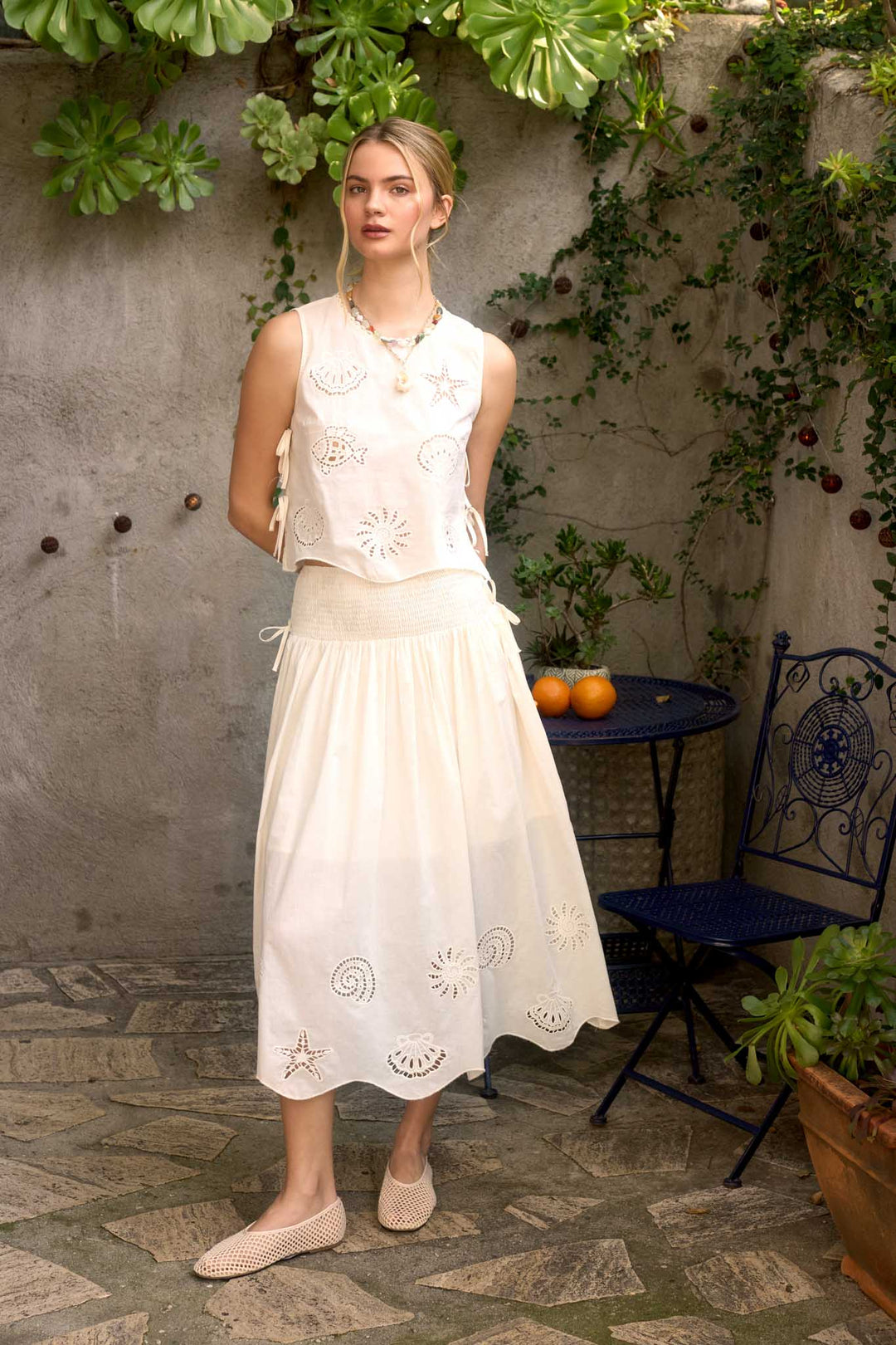 Nautical Eyelet Side Tie Top