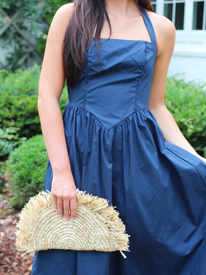 In The Navy Halter Dress