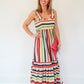 Color Stripes Sleeveless Maxi Dress