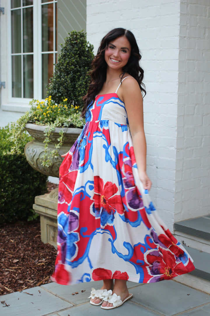 Abstract Floral Dress