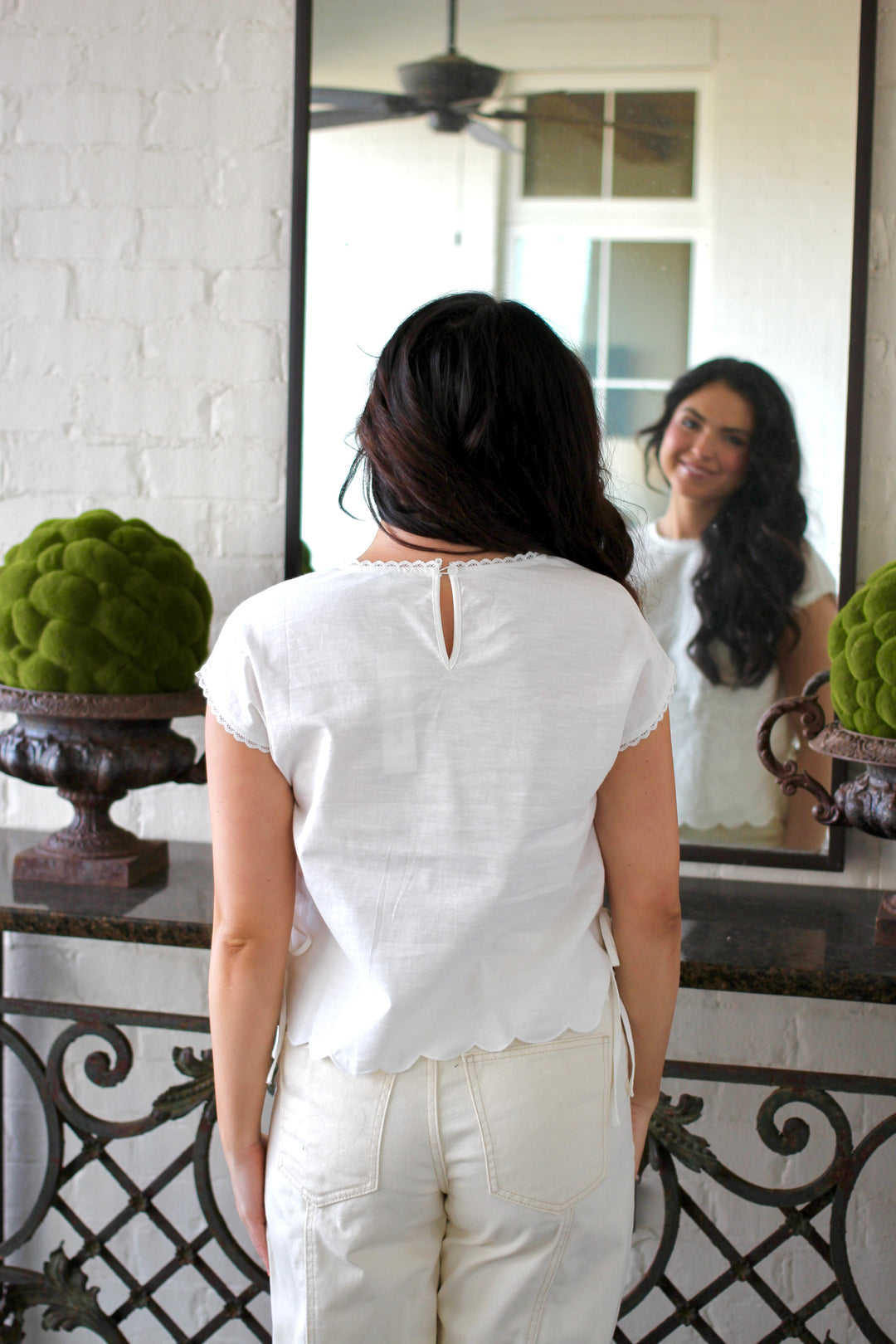 Eyelet Tie Summer Top