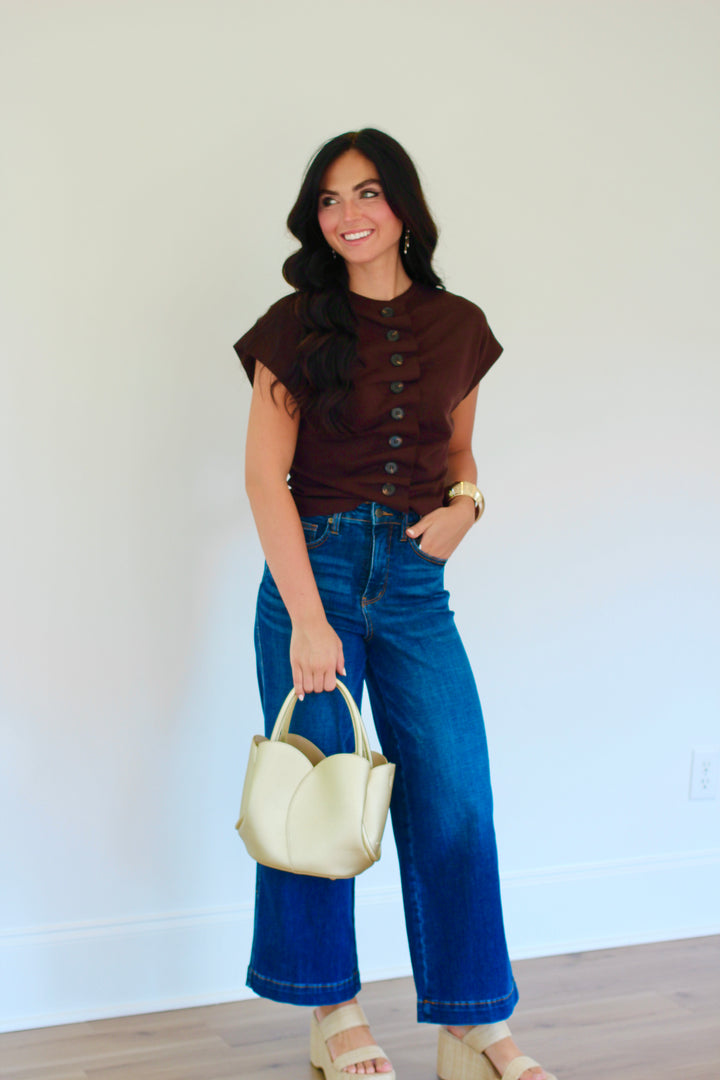 Clementine Button Knit Top