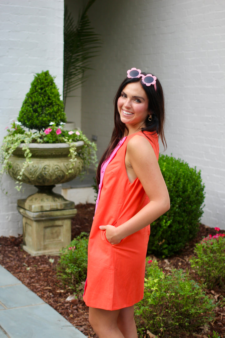 Scalloped Color Block Dress