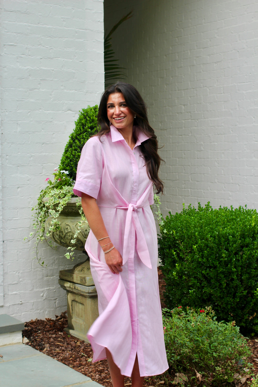 Gardenia Linen Button Dress