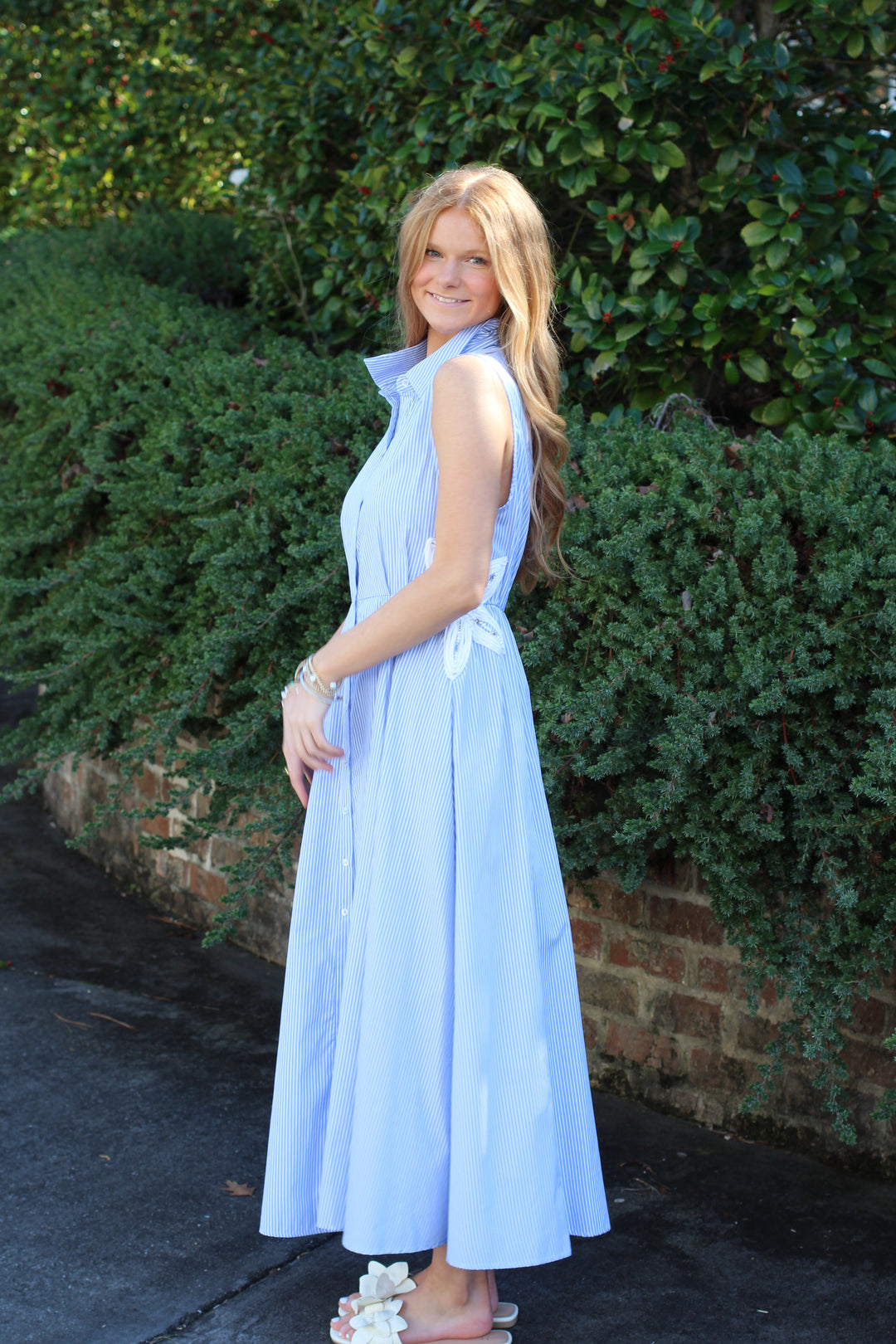 Flower Applique Midi Dress