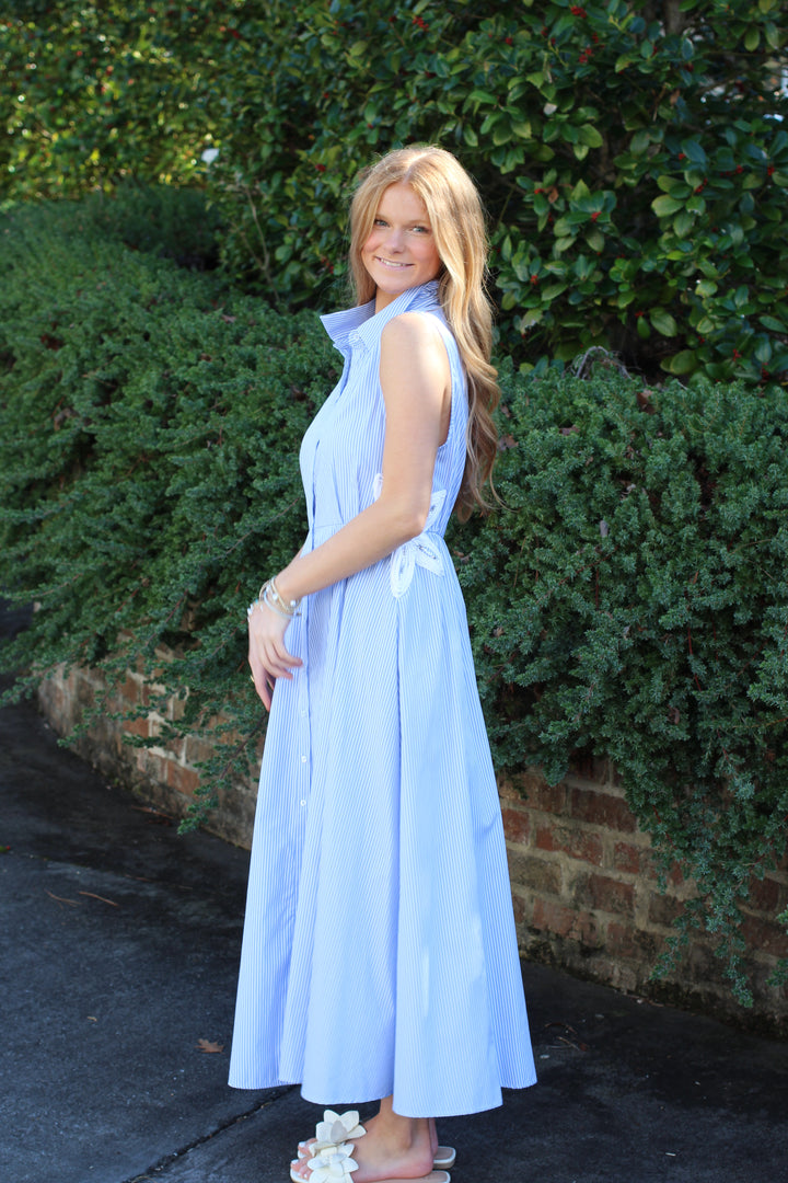 Flower Applique Midi Dress