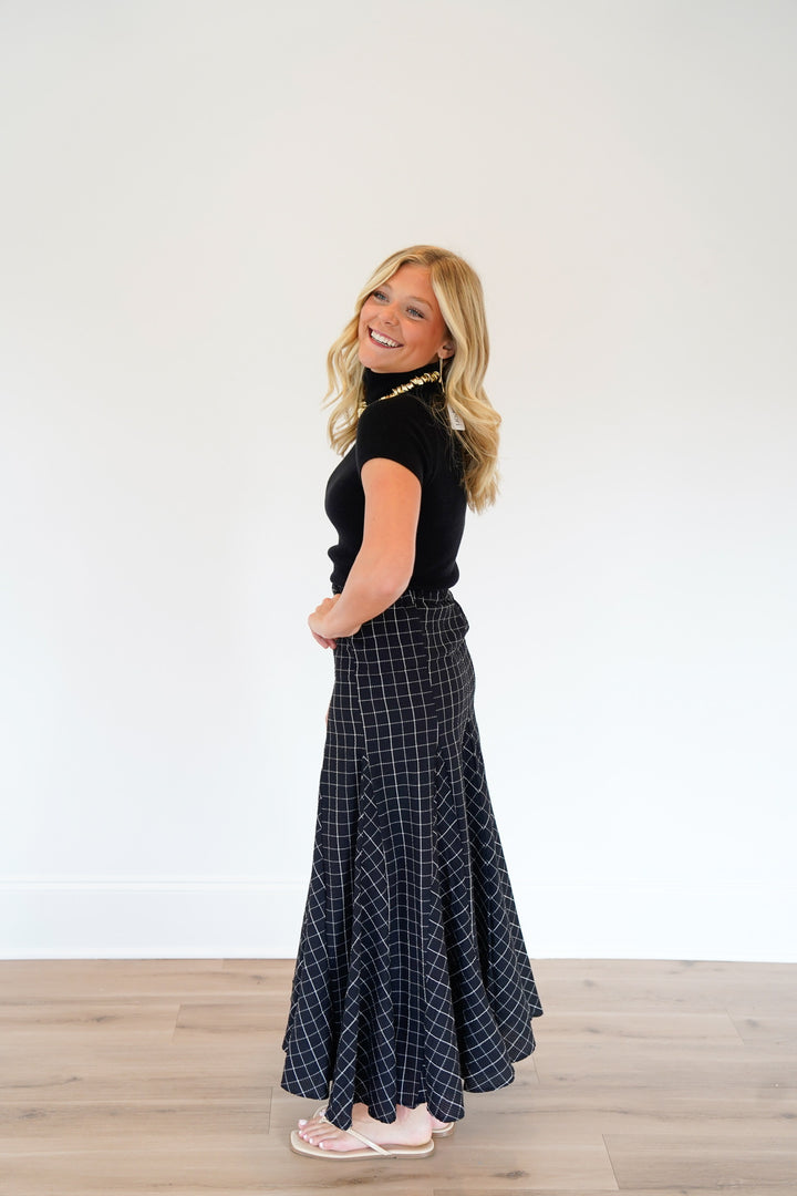 Sallie Checkered Maxi Skirt