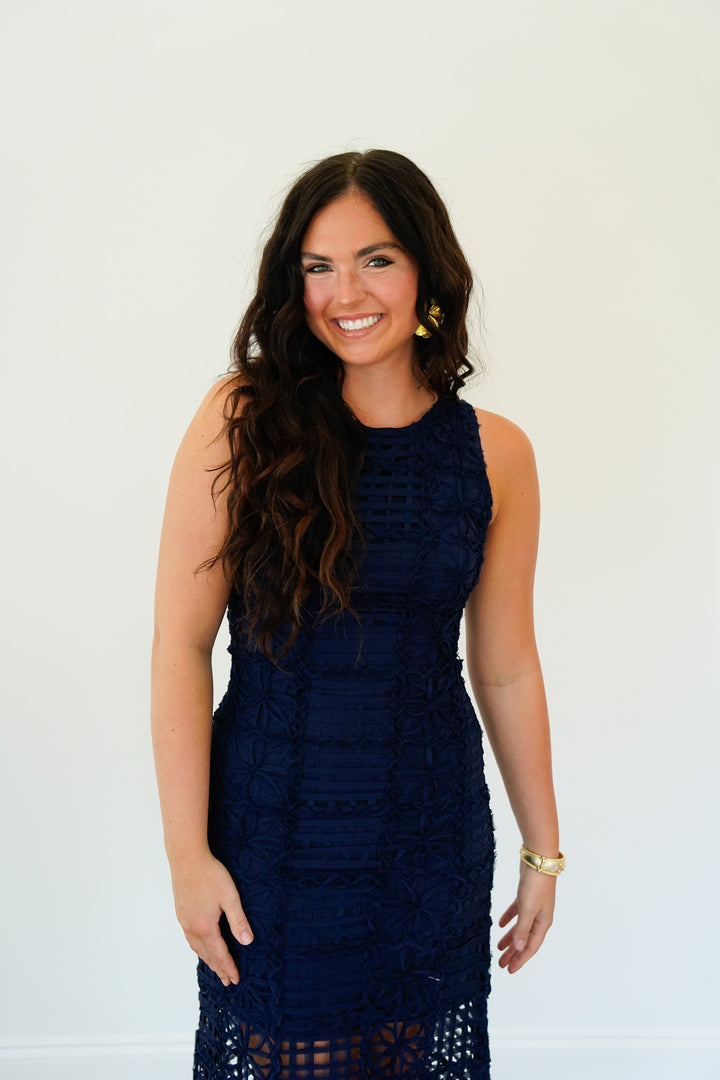 Textured Sleeveless Maxi Dress