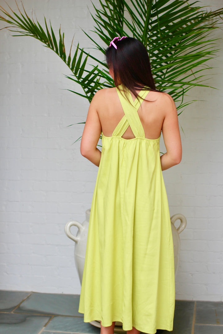 Summer Citrus Linen Dress