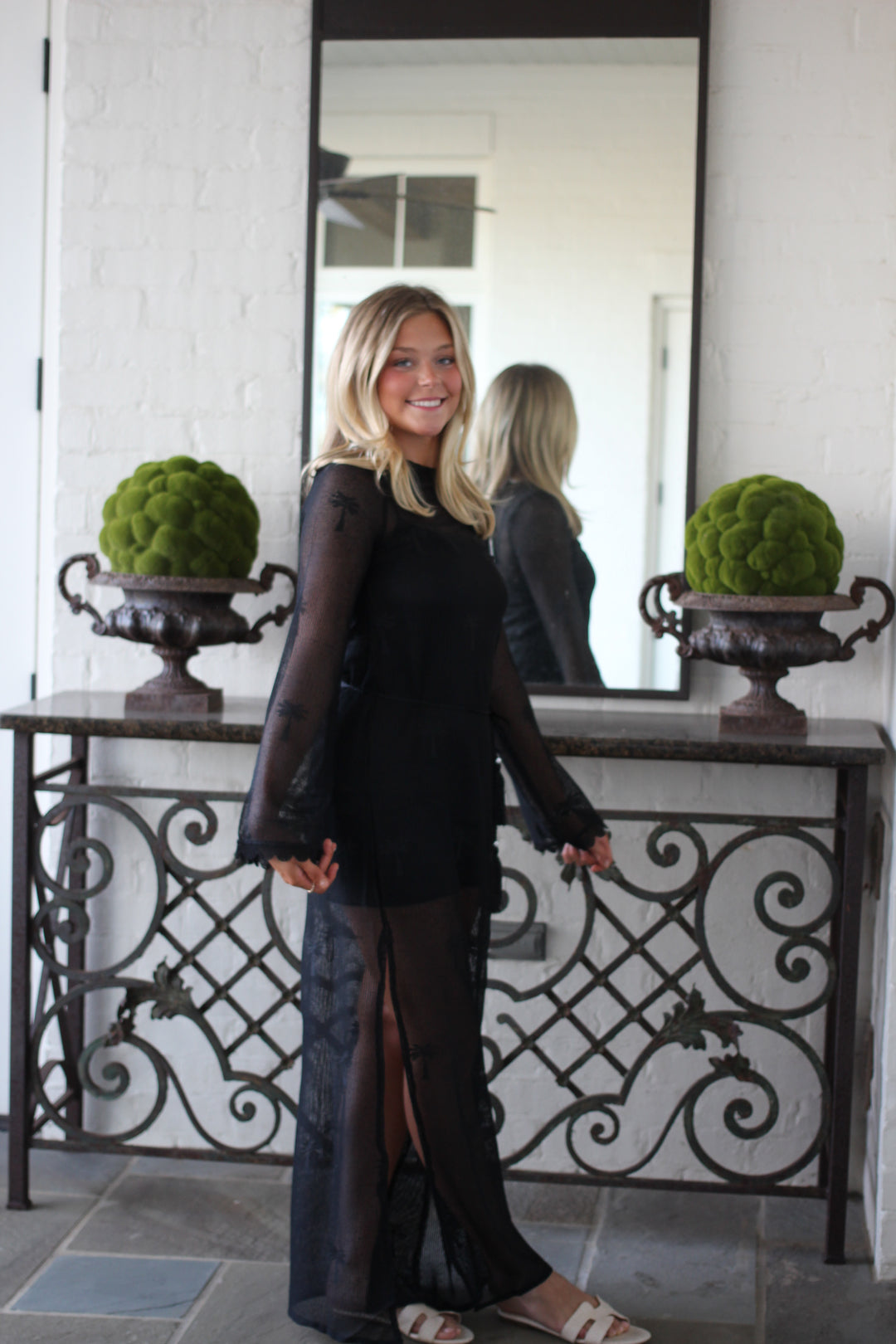 Black Palm Tree Maxi Dress