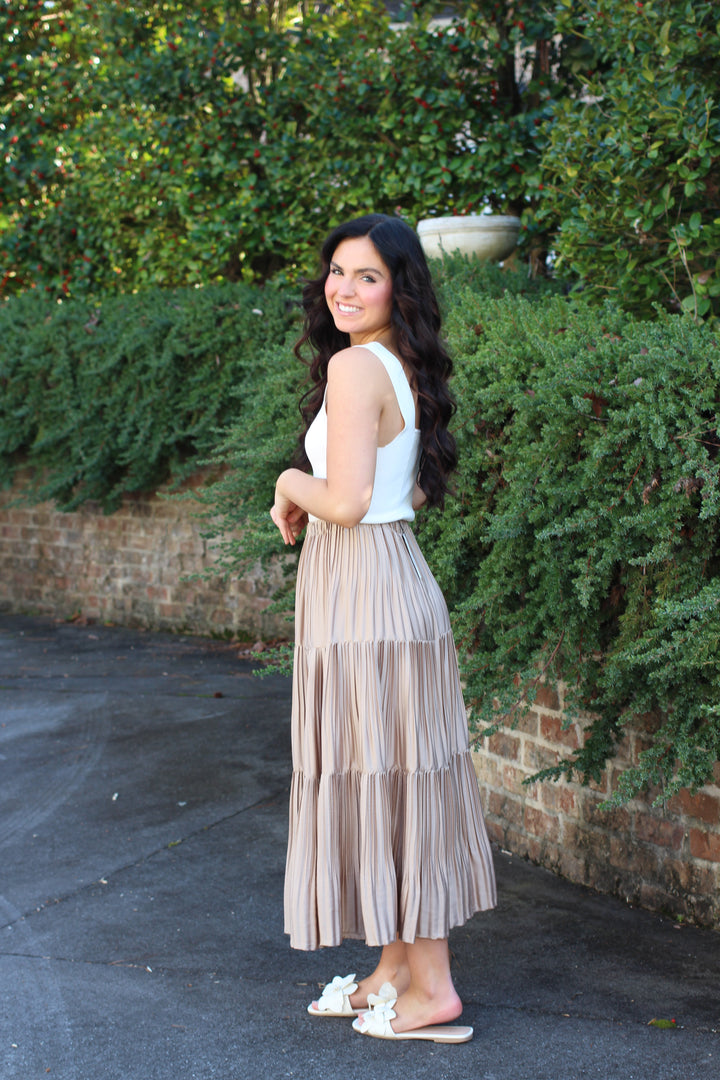 Pleated 3 Tiered Skirt