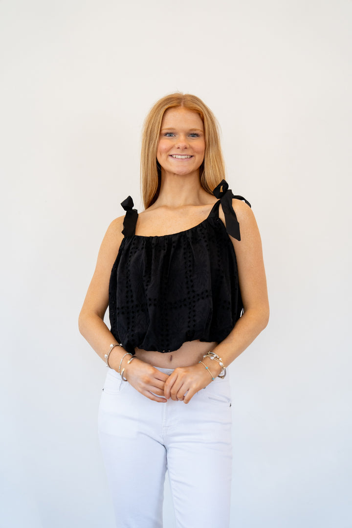 Eyelet Bubble Top