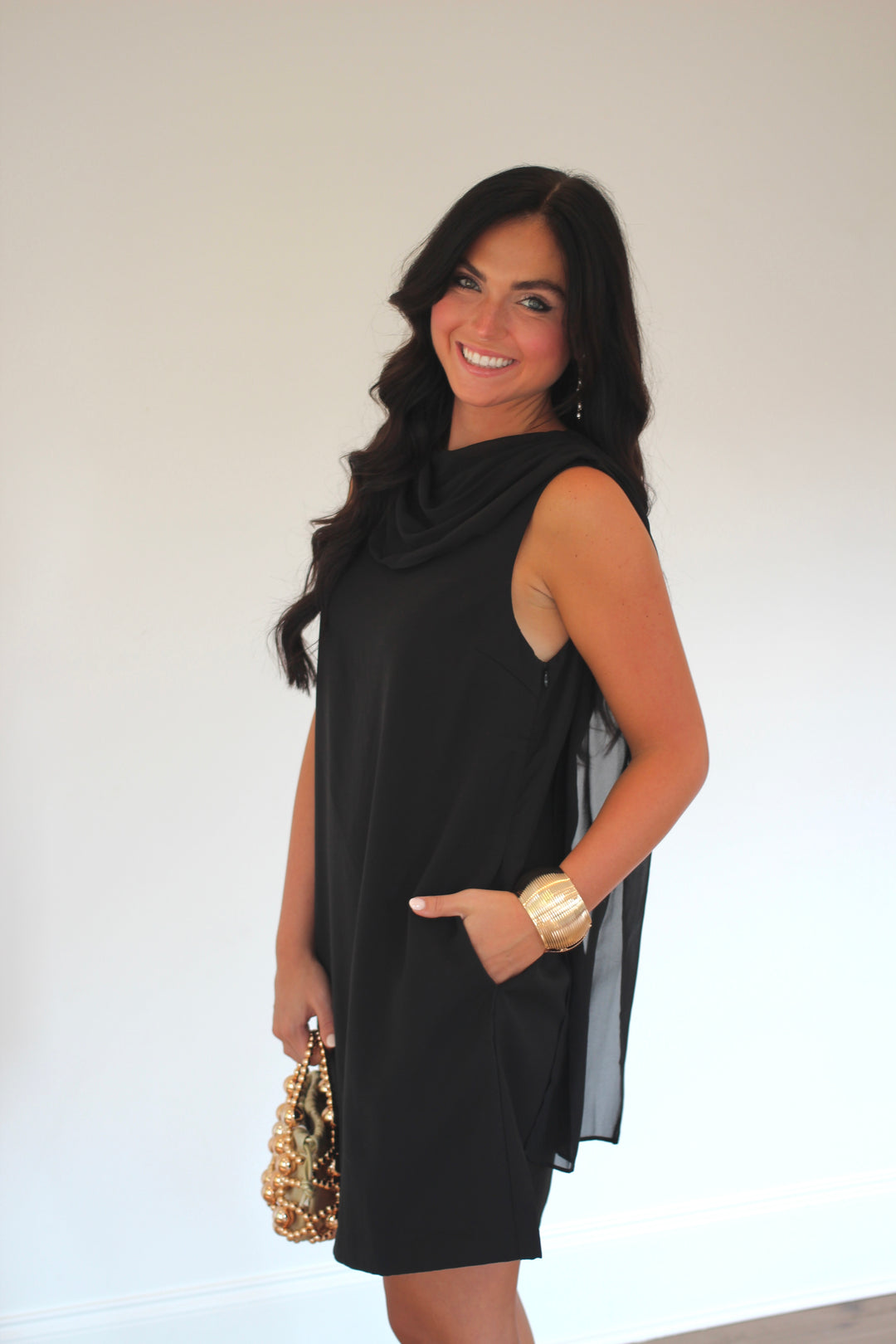 Charleston Cowl Mini Dress
