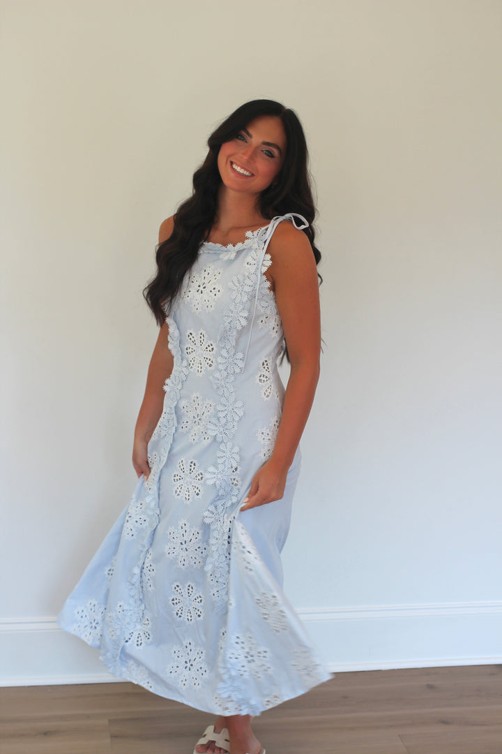 Periwinkle Garden Midi Dress