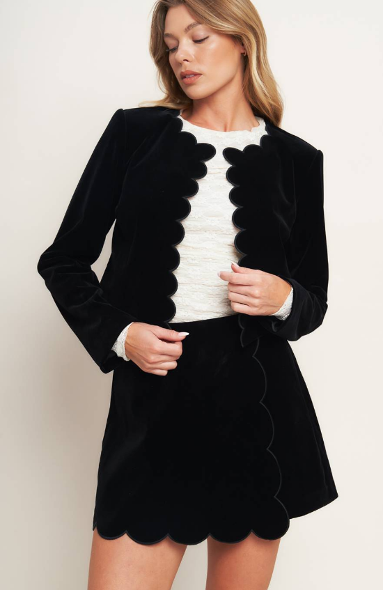 Scalloped Velvet Jacket