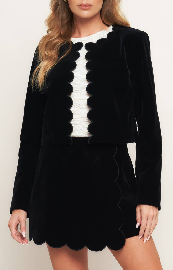 Scalloped Velvet Jacket