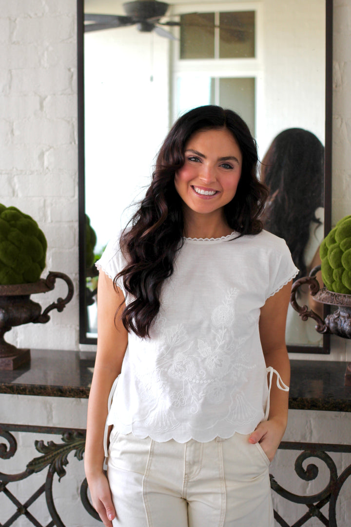 Eyelet Tie Summer Top