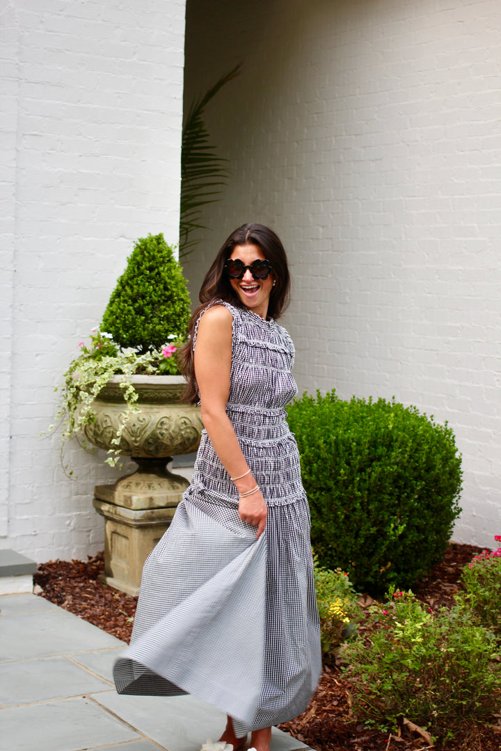 Gingham Drop Waist Dress