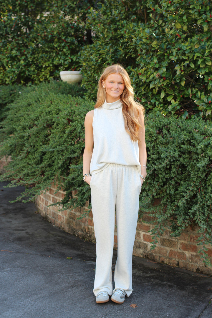 Lux Scuba Mock Neck Sleeveless Set