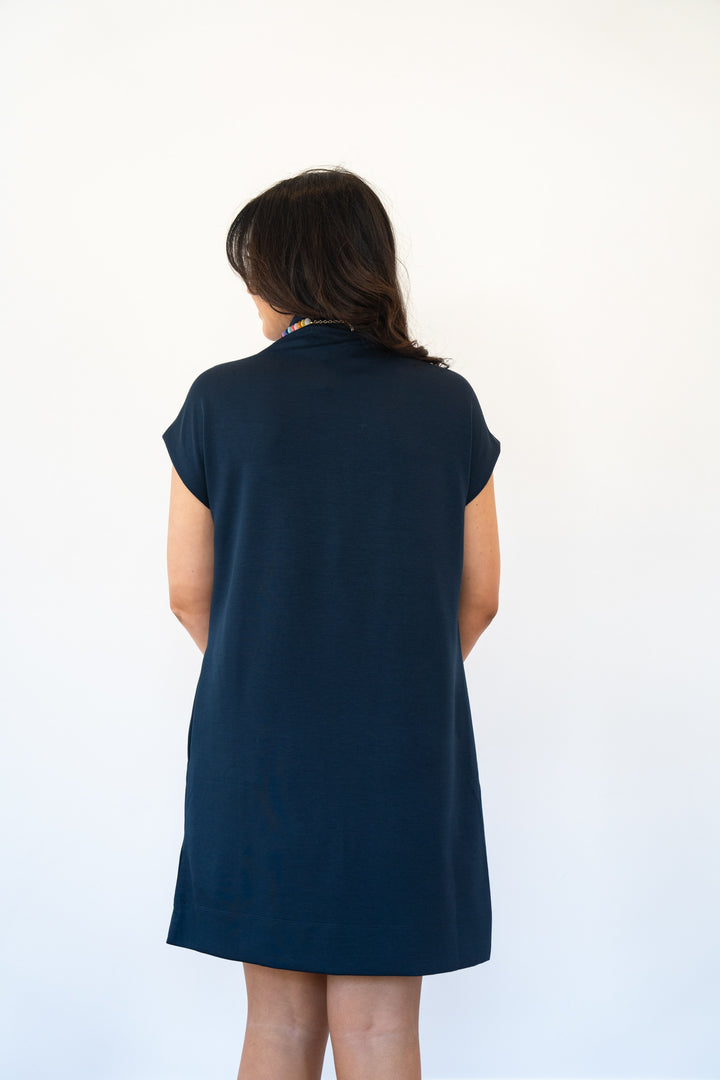 Mock Neck Throw On And Go Dress