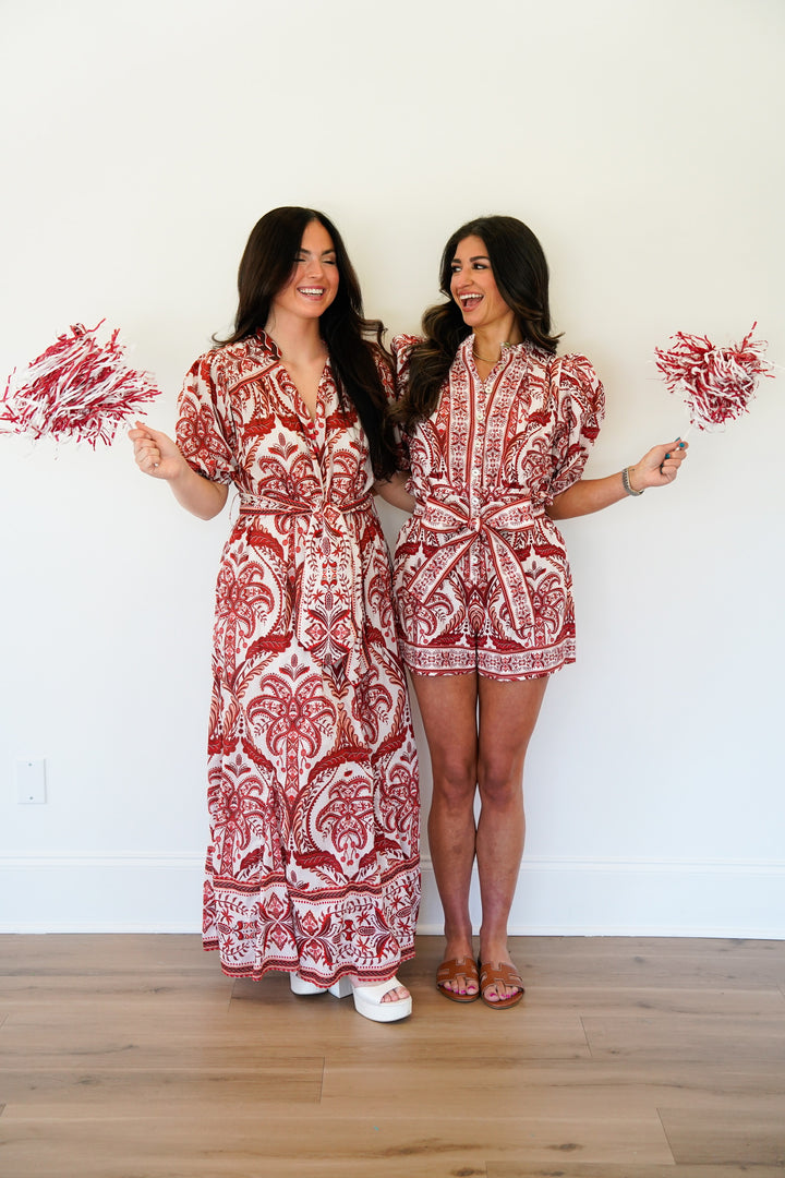 Off-White Tropical Cameo Belted Maxi Dress