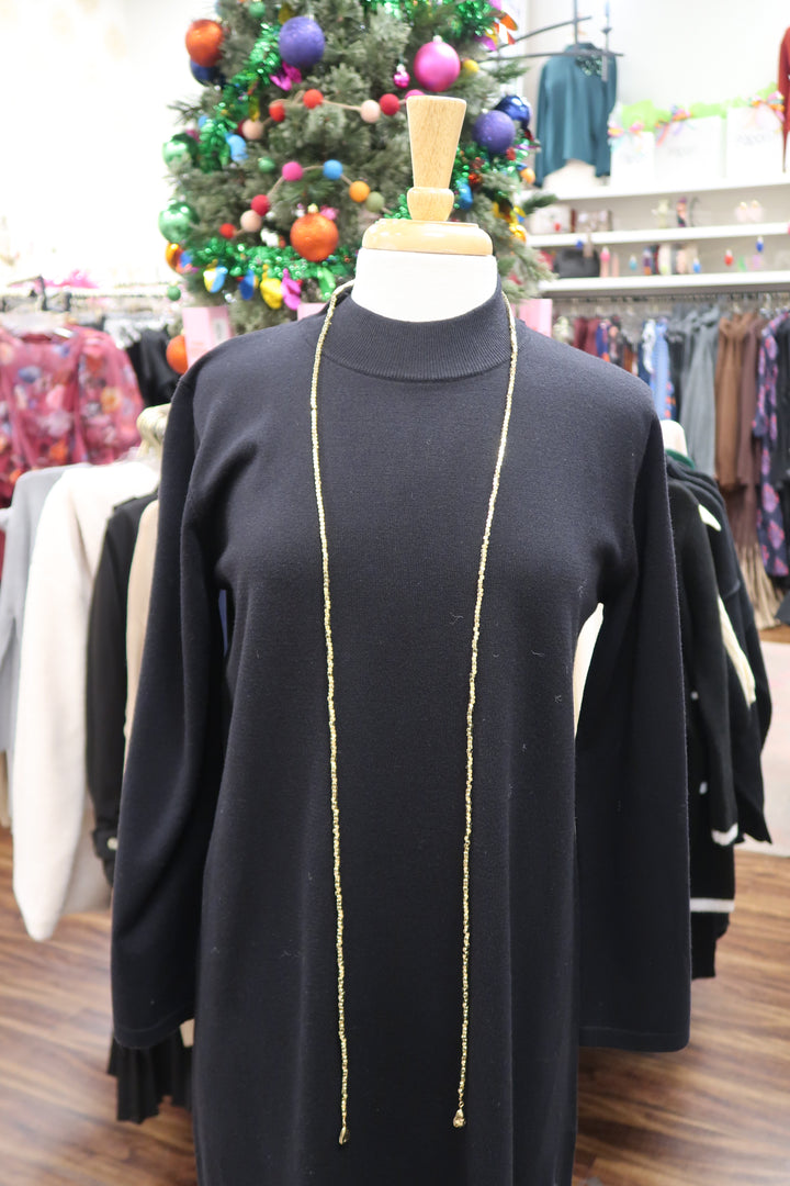 Gold Beaded Wrap Necklace