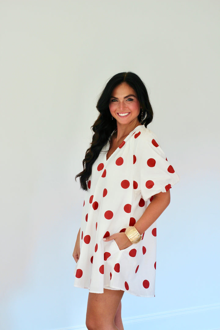 Puff Sleeve Shift Dress